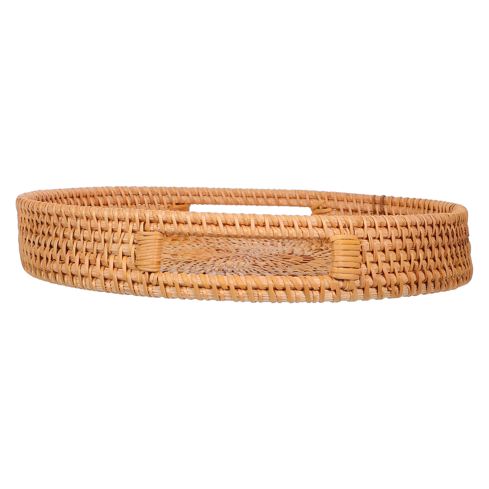 Rattan Tray Handle - Bandeja Redonda Grande de Ratán de