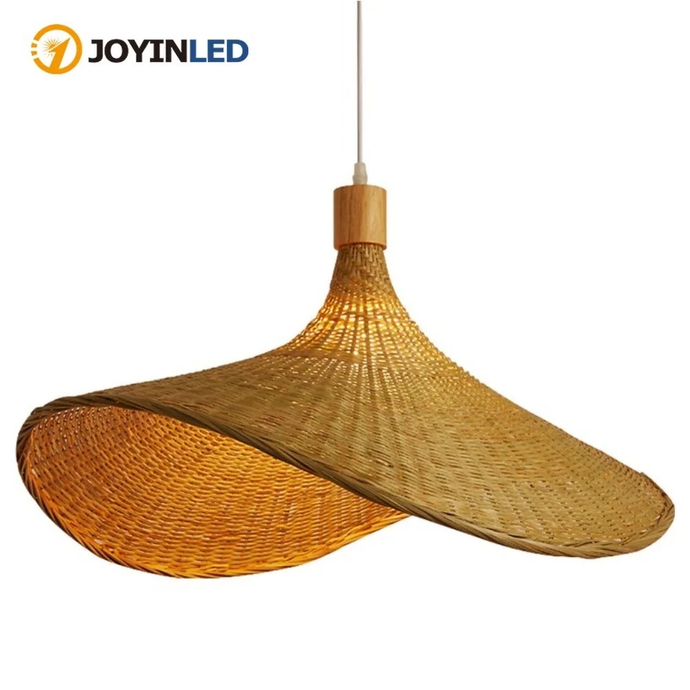 Wicker Pendant Shade - JOYINLED-Lámpara colgante tejida, sombra de mimbre