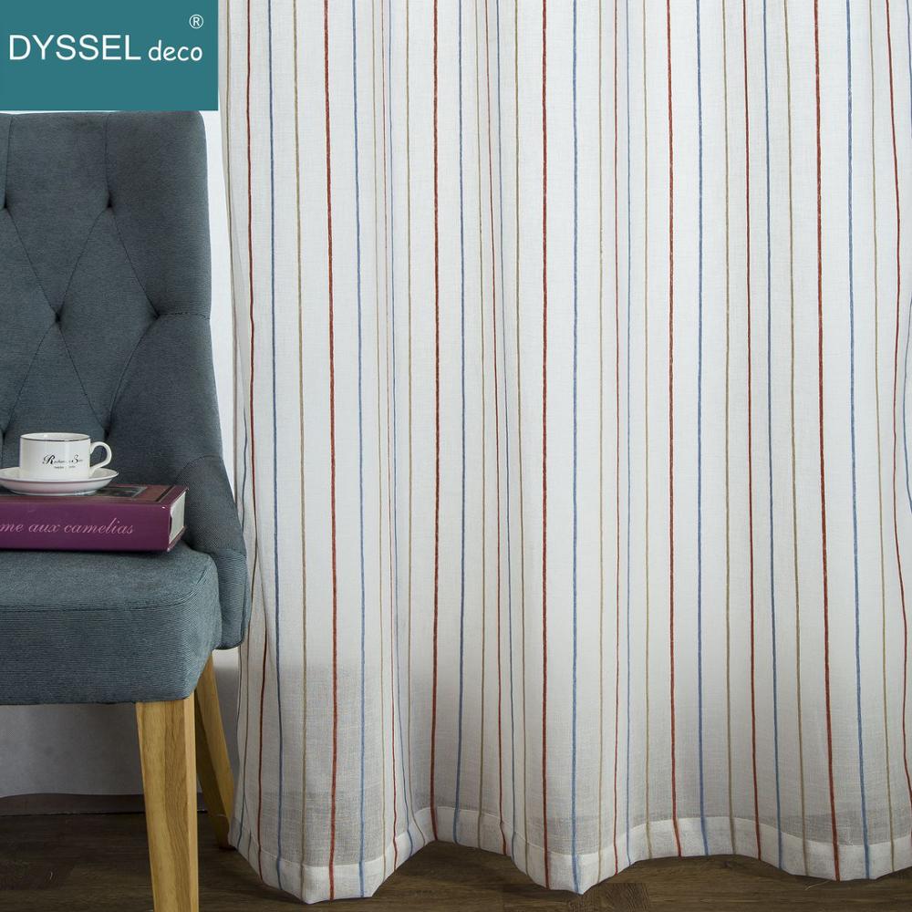 Linen Curtain Eyelet - Cortina transparente de lino a rayas
