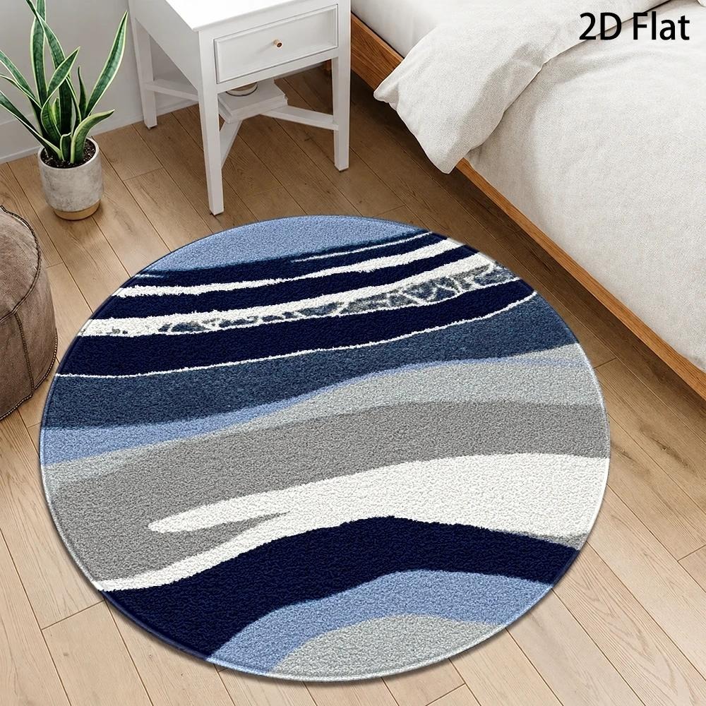 Printed Rug Abstract - Alfombra redonda minimalista con diseño de
