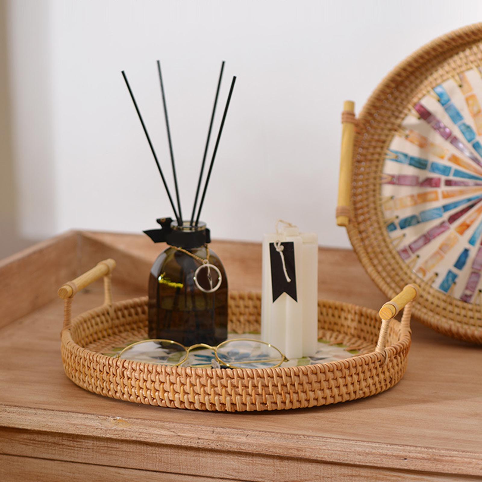 Bandeja Redonda Multifuncional - Rattan Tray Handle reseña y precio