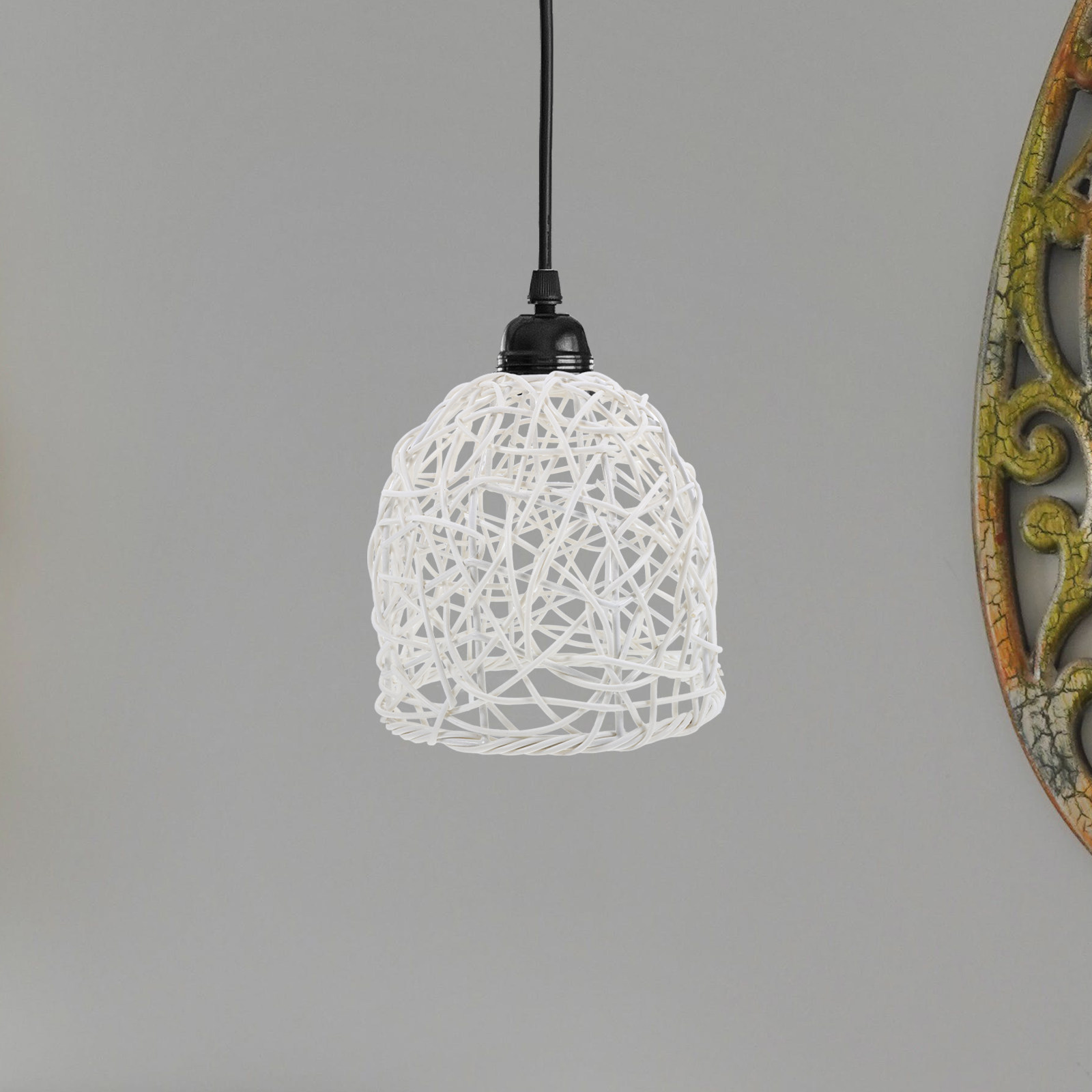 Pantalla de Lámpara de Ratán E - Wicker Pendant Shade reseña y precio