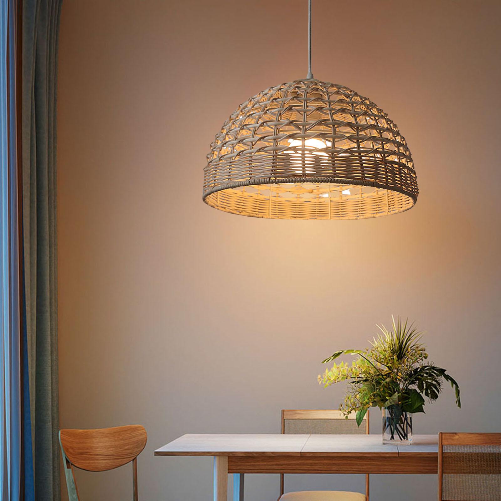 Pantalla de Lámpara de Mimbre, - Wicker Pendant Shade reseña y precio
