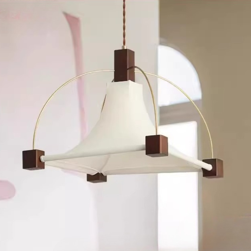 Lámpara colgante de tela cuadr - Interior Design Remote reseña y precio