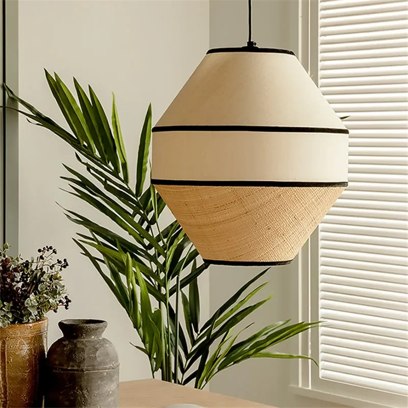Lámpara colgante de ratán teji - Wicker Pendant Shade reseña y precio