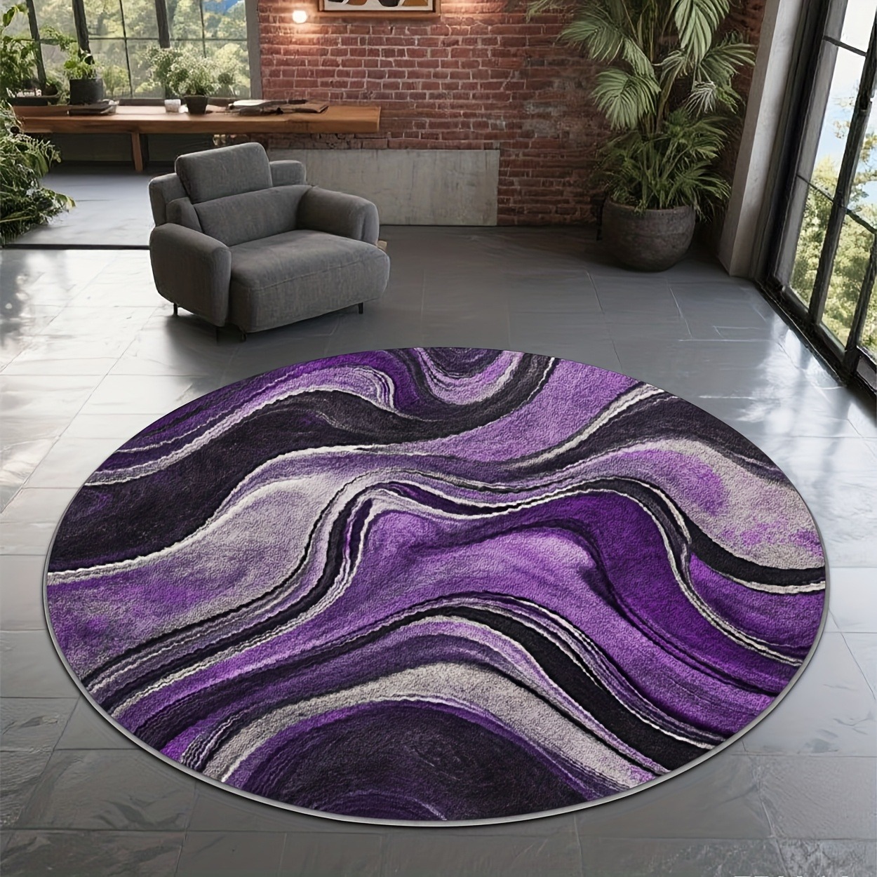 Alfombra Redonda Minimalista A - Printed Rug Abstract reseña y precio