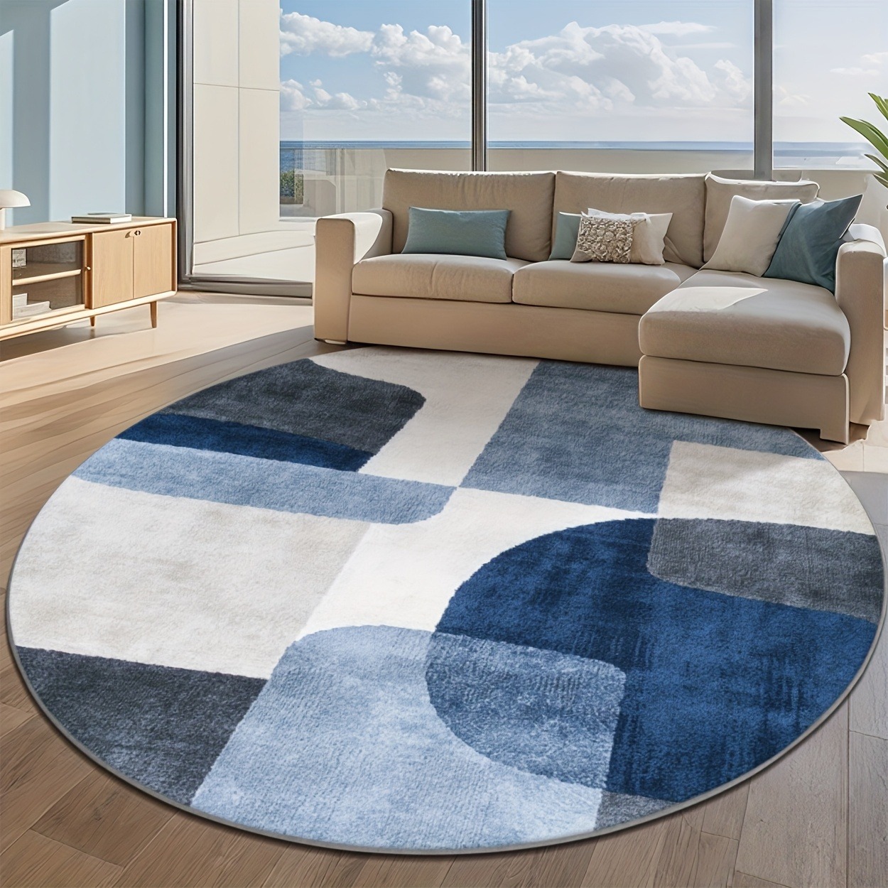 Alfombra Redonda Minimalista A - Printed Rug Abstract reseña y precio