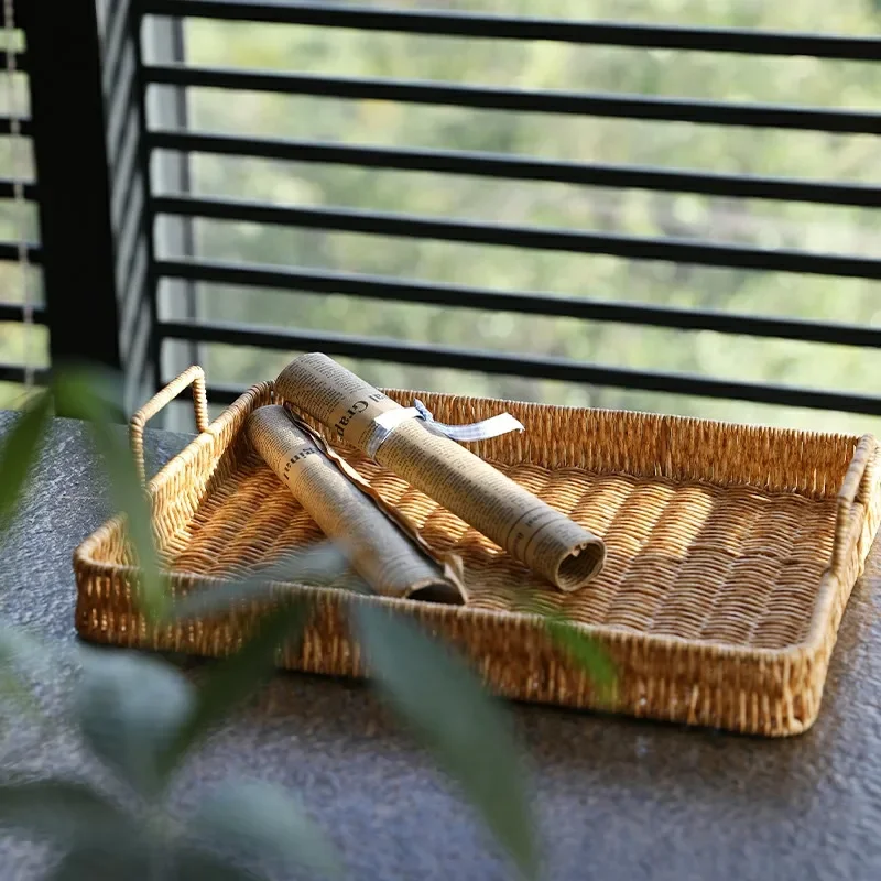 Bandeja de almacenamiento de p - Rattan Tray Handle reseña y precio