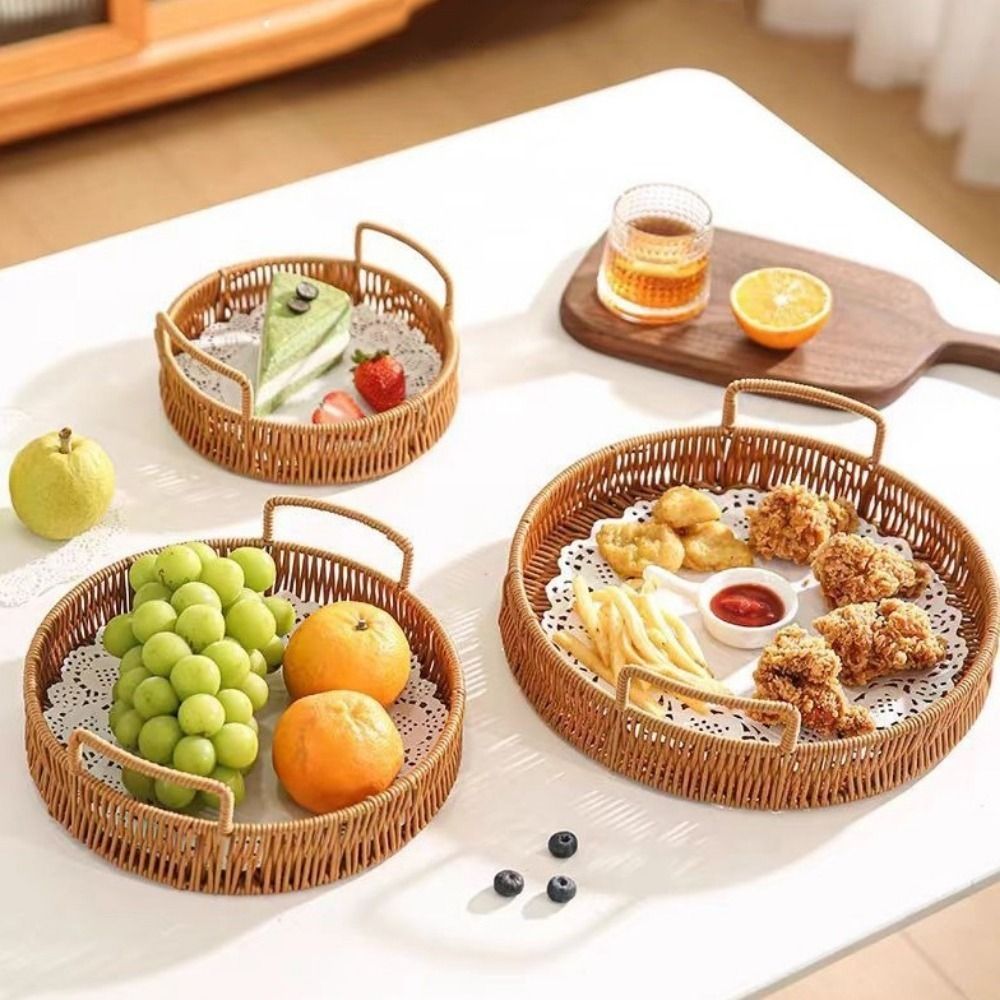Cesta de Almacenamiento de Gra - Rattan Tray Handle reseña y precio
