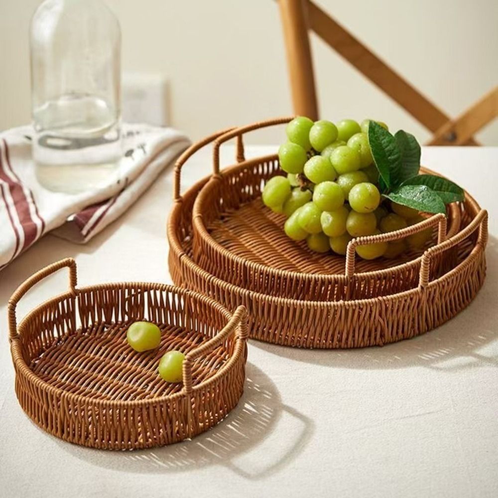Cesta de Almacenamiento de Gra - Rattan Tray Handle reseña y precio