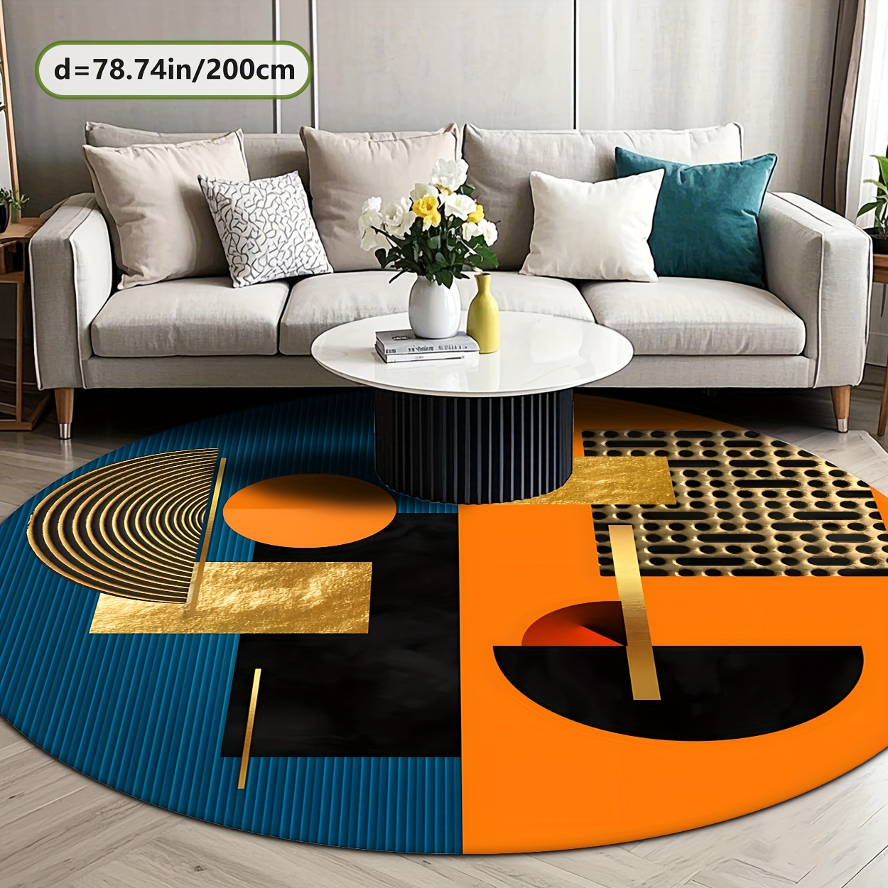 Alfombra Redonda de Lujo con D - Printed Rug Abstract reseña y precio