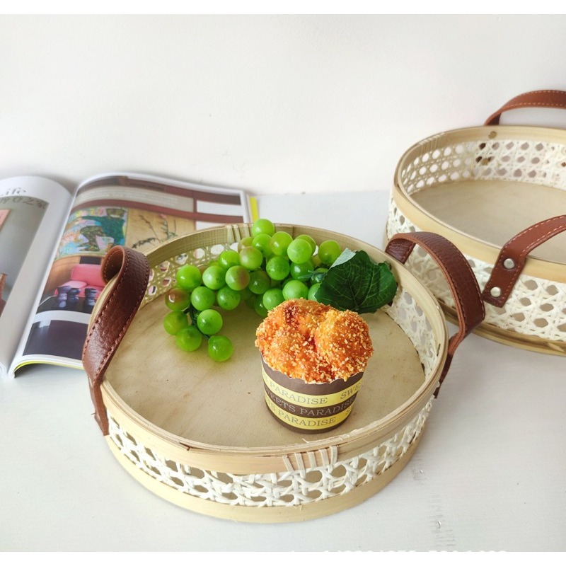 Bandeja redonda de ratán nórdi - Rattan Tray Handle reseña y precio