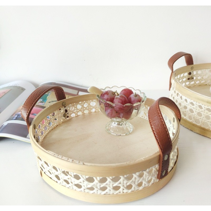 Bandeja redonda de ratán nórdi - Rattan Tray Handle reseña y precio