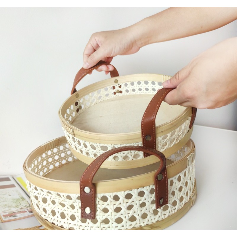 Bandeja redonda de ratán nórdi - Rattan Tray Handle reseña y precio