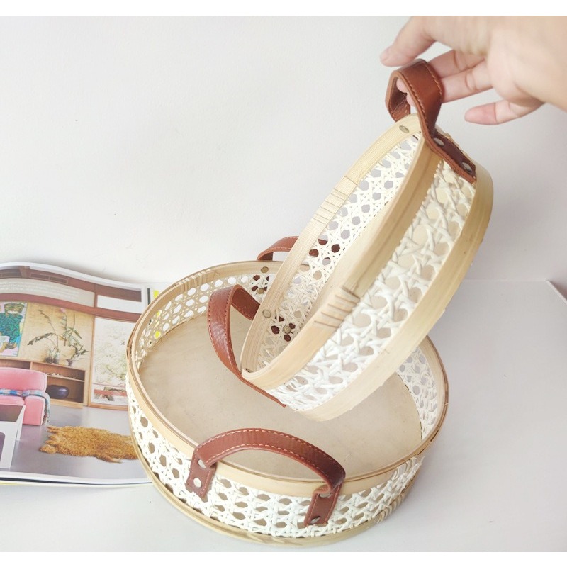 Bandeja redonda de ratán nórdi - Rattan Tray Handle reseña y precio