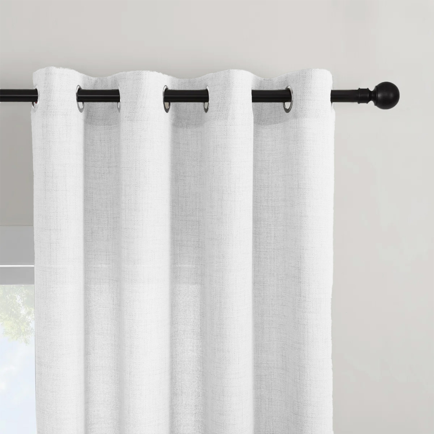 1 Pieza, Cortina Transparente  - Linen Curtain Eyelet reseña y precio