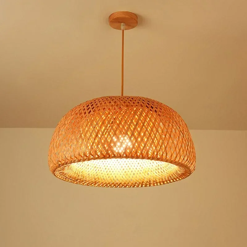 Linterna de bambú, lámpara col - Wicker Pendant Shade reseña y precio