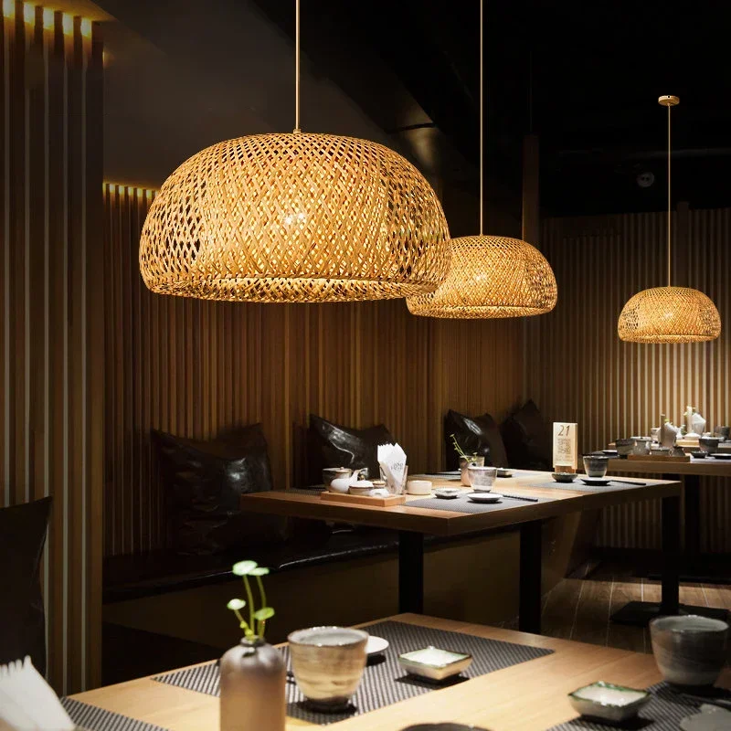 Linterna de bambú, lámpara col - Wicker Pendant Shade reseña y precio