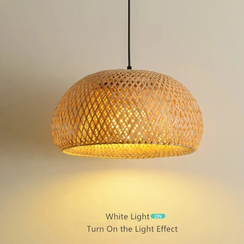 Linterna de bambú, lámpara col - Wicker Pendant Shade reseña y precio