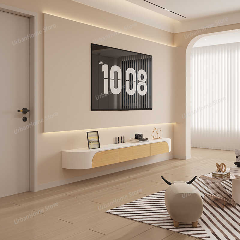 Mueble de TV Flotante Blanco p - Interior Design Tv Room reseña y precio