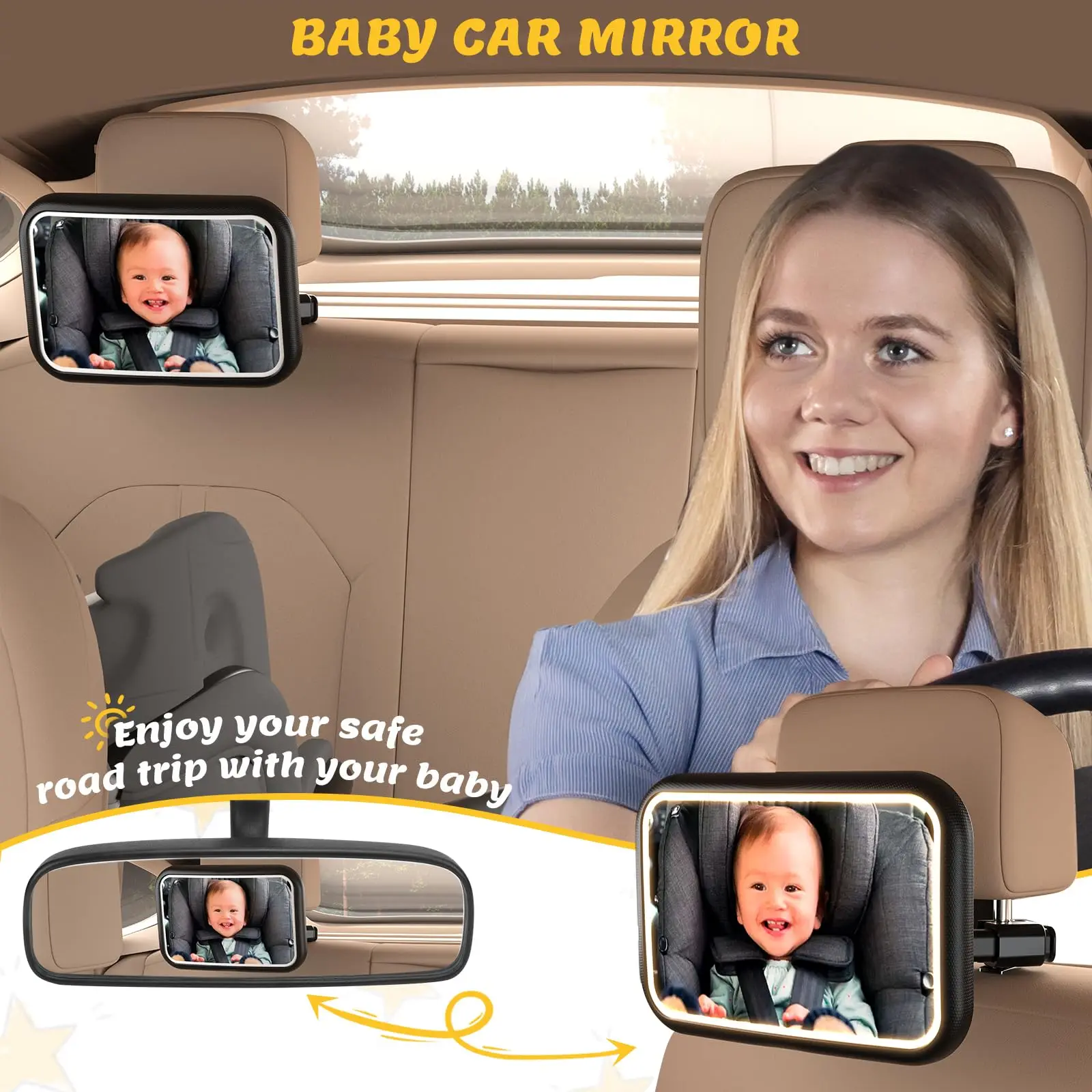 Espejo de coche para bebé con  - Interior Design Remote reseña y precio