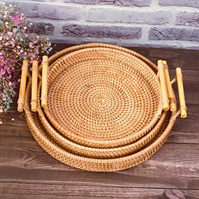 Cesta de almacenamiento con as - Rattan Tray Handle reseña y precio
