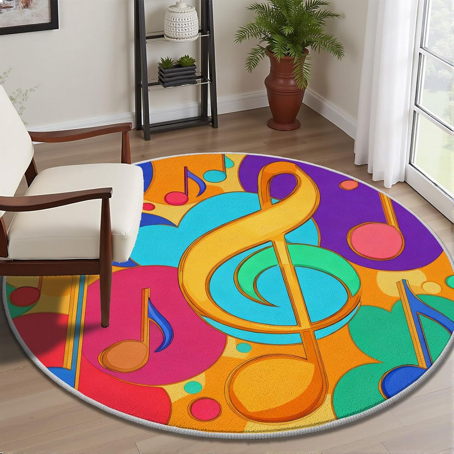 Alfombra Redonda con Patrón de - Printed Rug Abstract reseña y precio