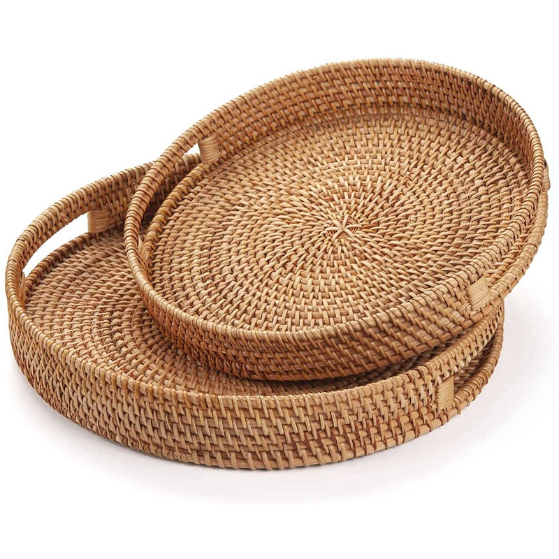 Bandeja Redonda de Ratán para  - Rattan Tray Handle reseña y precio