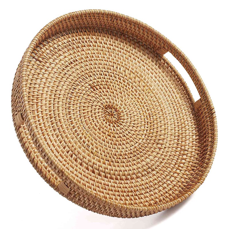 Bandeja Redonda de Ratán para  - Rattan Tray Handle reseña y precio