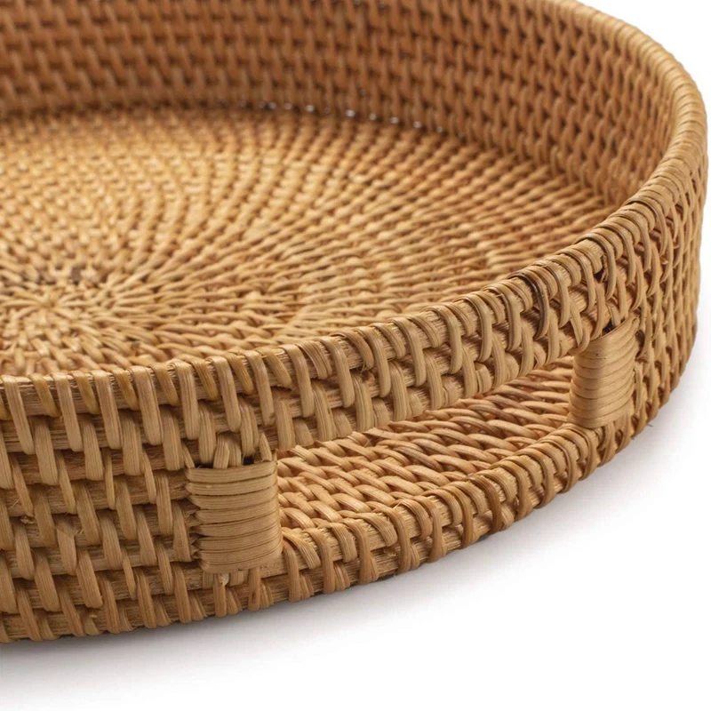 Bandeja Redonda de Ratán para  - Rattan Tray Handle reseña y precio