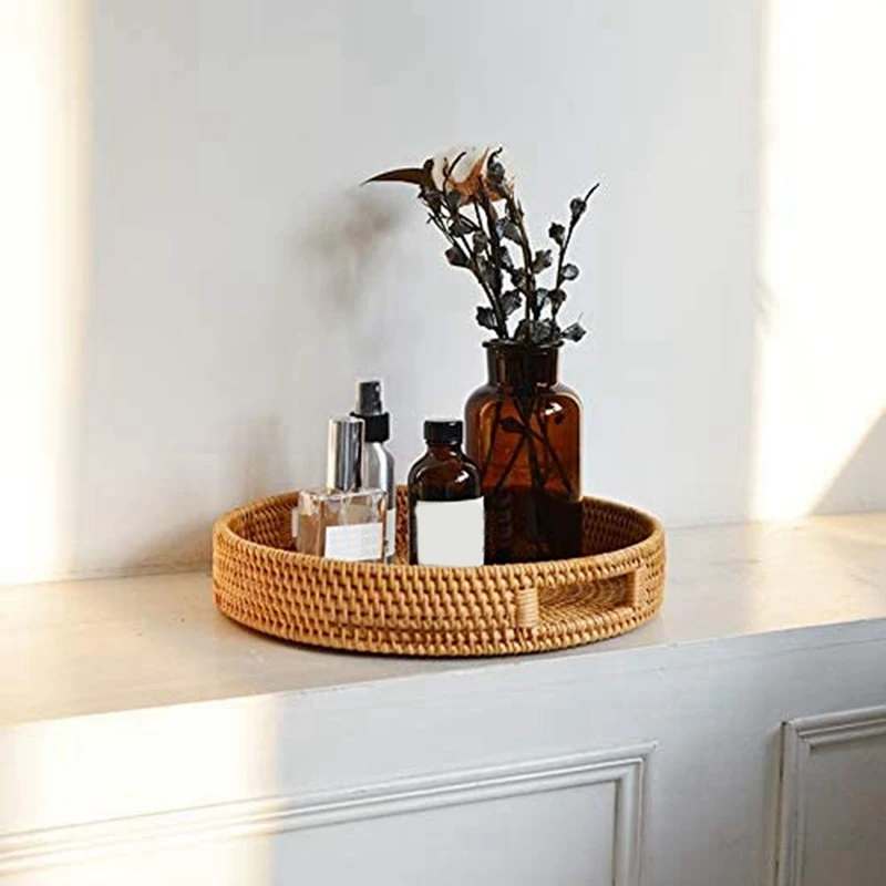 Bandeja Redonda de Ratán para  - Rattan Tray Handle reseña y precio