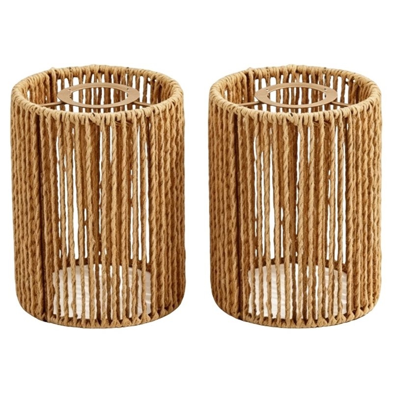T19C Paquete de 2 pantallas de - Wicker Pendant Shade reseña y precio